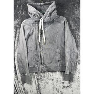 Converse One Star Women’s Gray Zip Up Hoodie Jacket Hooded Small Casual